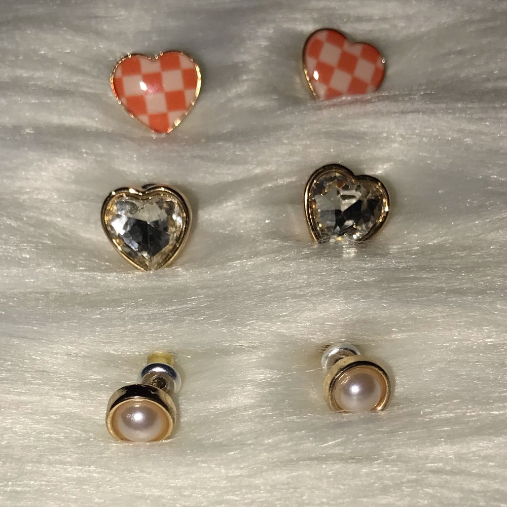 New Packed Party Fall Heart Stud Earrings Set